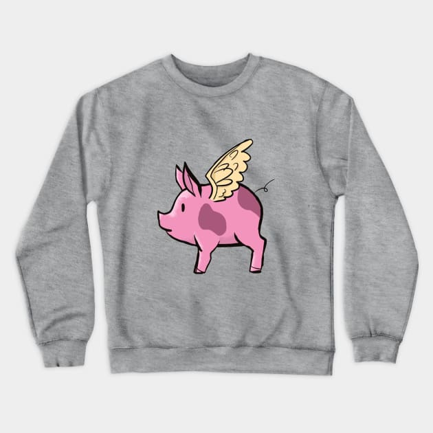Flying Piglet Crewneck Sweatshirt by CloudWalkerDesigns